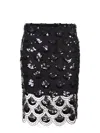Rotate Birger Christensen Sequined Scalloped Midi Skirt In Black