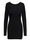 ROTATE BIRGER CHRISTENSEN BLACK MINI FITTED DRESS WITH CUT-OUT DETAILS ON THE BACK IN VISCOSE WOMAN ROTATE