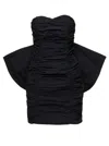 Rotate Birger Christensen Catalina Bow-detailed Recycled-taffeta Mini Dress In Black