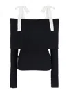 Rotate Birger Christensen 'long-sleeved Off-should In Black