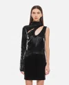 Rotate Birger Christensen Black One Shoulder Minidress With Cutouts In Black