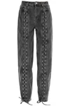 Rotate Birger Christensen Black Organic Cotton Wide Leg Pants With Lace