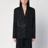 Rotate Birger Christensen Black Oversize Blazer With Sequins In Black