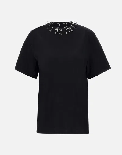 Rotate Birger Christensen Black Oversize Ring Cotton T Shirt