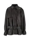 Rotate Birger Christensen Rotate Birgerchristensen Biker Jacket In Lamb Leather In Dark Brown In Black