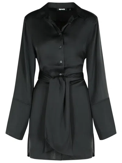 Rotate Birger Christensen Black Polyester Shirt Dress