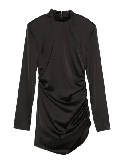 ROTATE BIRGER CHRISTENSEN BLACK RUCHED MINI DRESS