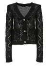 Rotate Birger Christensen Black Sequins Cardigan In Black