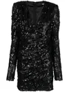 Rotate Birger Christensen Sequined Minidress In Black