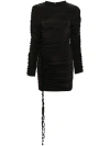 Rotate Birger Christensen Ruffle-detail Mini Dress In Black