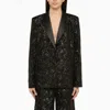 ROTATE BIRGER CHRISTENSEN BLACK SINGLE-BREASTED JACKET WITH SEQUINS