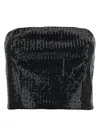 Rotate Birger Christensen Strapless Top With All-over Paillettes Embellishment In Black