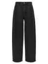 Rotate Birger Christensen Eyelet Pattern Studded Denim Trousers In Black