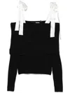Rotate Birger Christensen 'long-sleeved Off-should In Black
