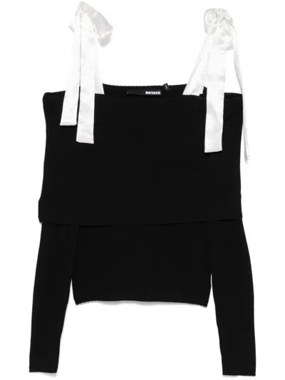 ROTATE BIRGER CHRISTENSEN BLACK TOP WITH OFF-THE-SHOULDER DESIGN