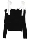 Rotate Birger Christensen 'long-sleeved Off-should In Black