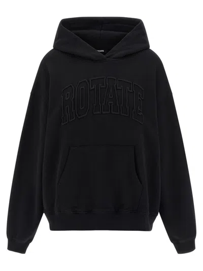 ROTATE BIRGER CHRISTENSEN BLACK WASHED HEAVY SWEAT HOODIE