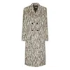Rotate Birger Christensen Rotate Zebra Print Long Coat With Double-breasted Design And Large Lapels In Animal Print