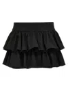 Rotate Birger Christensen High Waistband Ruffle Mini Skirt In Black