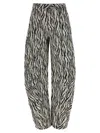 Rotate Birger Christensen Printed Cotton Twill Cargo Pants In Black