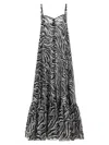 Rotate Birger Christensen Reina Olga Zebra Print Dress In Blackwhite