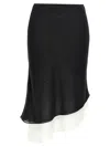 Rotate Birger Christensen Layered Asymmetric Hem Skirt In Blackwhite