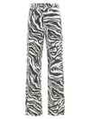 Rotate Birger Christensen Zebra-print Organic Denim High-rise Straight-leg Jeans In Blackwhite
