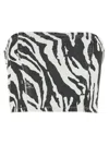Rotate Birger Christensen Emili Zebra Print Organic Denim Tube Top In Blackwhite