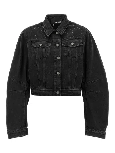 Rotate Birger Christensen Denim Oversized Jacket In Black