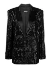 Rotate Birger Christensen Rotate Oversized Sequin-studded Blazer In Black