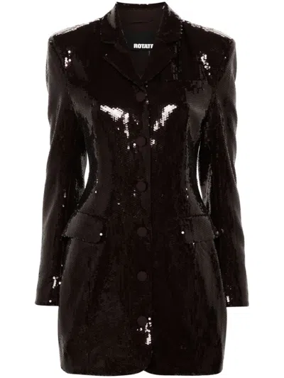 Rotate Birger Christensen Blazer Mini Dress In Brown