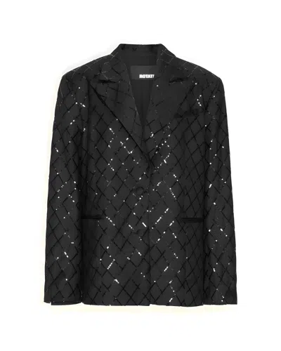 Rotate Birger Christensen Blazer Oversize Con Paillettes In 100