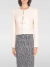 Rotate Birger Christensen Pink Cropped Jacket With Jewel Buttons In Pink