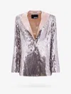 Rotate Birger Christensen Blazer With All-over Sequins In Sand