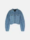 Rotate Birger Christensen Blue Cotton Short Jacket
