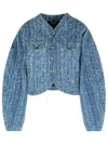 Rotate Birger Christensen Blue Cotton Short Jacket