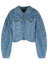 Rotate Birger Christensen Blue Cotton Short Jacket