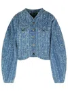 Rotate Birger Christensen Blue Cotton Short Jacket In Blue