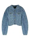 Rotate Birger Christensen Blue Cotton Short Jacket In Blue