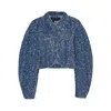 Rotate Birger Christensen Rotate Blue Cotton Short Jacket In Blue