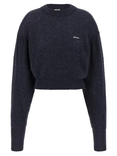 ROTATE BIRGER CHRISTENSEN BLUE KNIT PUFF SWEATER
