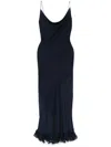 Rotate Birger Christensen Rotate Chiffon Ruffle Slip Dress In Blue