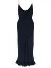 Rotate Birger Christensen Rotate Chiffon Ruffle Slip Dress In Blue