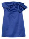 Rotate Birger Christensen Blue Mini Dress With Bow Detail Rotate In Blue