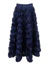 Rotate Birger Christensen Blue Skirt With All-over Floral Decorations In Fabric Woman In Blue