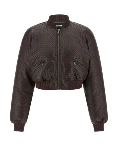 ROTATE BIRGER CHRISTENSEN BOMBER INTRECCIATO CHICORY COFFEE