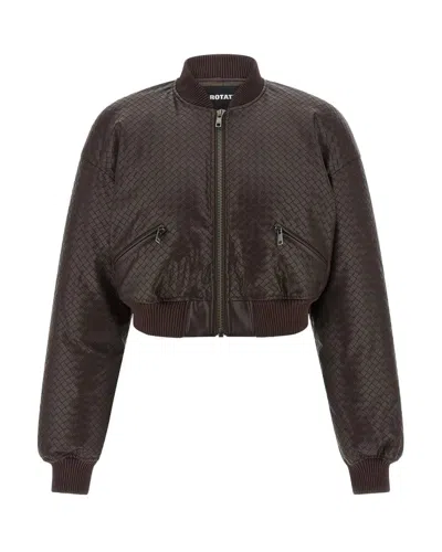 ROTATE BIRGER CHRISTENSEN BOMBER INTRECCIATO CHICORY COFFEE