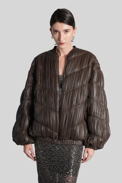 Rotate Birger Christensen Bomber Jacket In Brown
