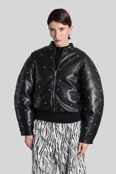 Rotate Birger Christensen Bomber Jacket In Black Polyester