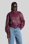 Rotate Birger Christensen Collared Panel Detailing Bomber Jacket In Purple